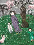 Dora Holzhandler, Mother and Child Playing, 1982, huile sur carton
