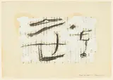 Josep Riera i Aragó, Paysage, c. 1990, encre de Chine et huile sur papier tapuscrit