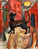 Alan Lowndes, Le chat, 1953, huile sur carton