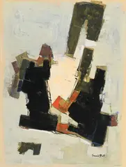 Francis Bott, Composition, technique mixte sur papier