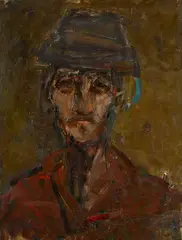 Emmanuel Mané-Katz, Homme au chapeau, huile sur carton