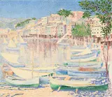 Marcel Victor D'Eternod, Port de Soller, été, Baléares, huile sur toile