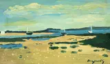 Georges Borgeaud, Marée basse à Carnac, 1991, huile sur toile