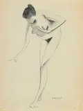 Gustave Buchet, Nu féminin, fusain sur papier