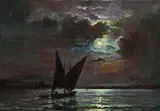 Louis-Amédée Baudit, Clair de lune devant Genève, 1908, huile sur toile