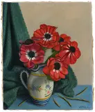 Aimé Victor Barraud, Bouquet de pavots, huile sur toile