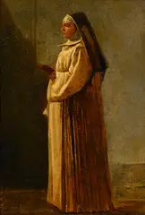 Léopold Robert, Religieuse de profil tenant son bréviaire, 1821, huile sur toile marouflée sur carton
