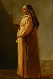 Léopold Robert, Religieuse de profil tenant son bréviaire, 1821, huile sur toile marouflée sur carton