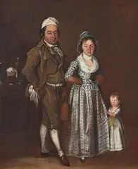 Josef Reinhard, Costumes neuchâtelois, huile sur papier marouflé sur toile