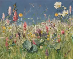 Albert H. Gos, Fleurs des champs, huile sur toile