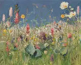 Albert H. Gos, Fleurs des champs, huile sur toile