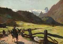 Alfred Dumont, Evolène, huile sur panneau