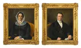 Jean Baptiste Bonjour, Portrait de François de Weck (1785-1862) et Portrait de Pauline Fontaine (1802-1875), 1845, paire d'huiles sur toile