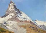 Blanche Berthoud, Le Cervin par beau temps, huile sur toile marouflée sur carton