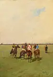 René Valette, Avant la course, huile sur panneau