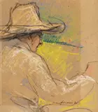 Jean-Louis Forain, Homme au chapeau, 1920, pastel et fusain sur papier