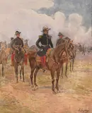 Henri Louis Dupray, Napoléon III et son état major, huile sur toile