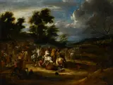 Adam Frans van der Meulen, Bataille de cavalerie, 1994, huile sur toile