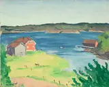 Albert Marquet, Hesnes, prés au bord de la mer, 1925, huile sur panneau