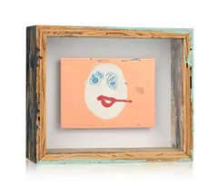 Bruce High Quality Foundation, Composition, sculpture en technique mixte (acrylique sur plaque de cuivre dans un emboîtage en bois peint et vitre en plexiglas)