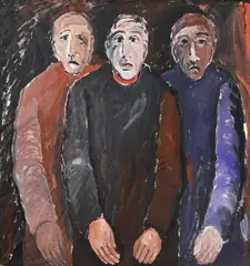 Juan Martinez, Trabajadores, 1980, acrylique sur papier