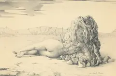 Jean-Paul Cleren, Métamorphose, 1968, crayon de graphite et estompe sur papier
