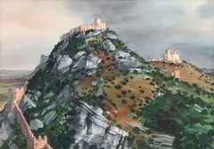 Michel Ciry, Paysage à Cintra, 1974, aquarelle sur papier