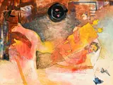 Yoël Benharrouche, Composition aux papillons, technique mixte sur papier