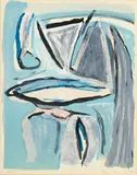 Bram van Velde, Composition en bleu, lithographie en couleurs