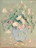 Vladimir de Terlikowski, Bouquet de fleurs dans un vase bleu, 1932, huile sur toile