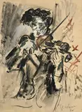 Gen Paul, Le violoniste, 1926, gouache, fusain et encre sur papier