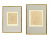 René Victor Auberjonois, Au champ et Etude de chevaux, paire de crayons