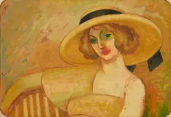 André Julien Prina, Portrait de Suzanne Vallery, c. 1925, huile sur carton