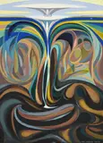 Max Huber, Fontaine, 1962, huile sur toile
