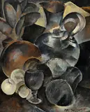 Rodolphe-Théophile Bosshard, C_arafe et autres objets, 1917, huile sur toile
