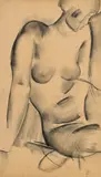 Rodolphe-Théophile Bosshard, Nu, fusain sur papier