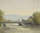 Louis Henri Salzmann, Paysage genevois, 1947, huile sur toile