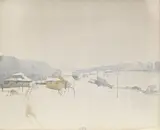 Gérard de Palézieux, Paysage enneigé, aquarelle sur papier