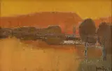 Walter Mafli, Paysage, 1964, huile sur panneau