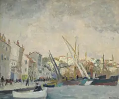 Émile Bressler, Le port de Cannes, 1921, huile sur toile