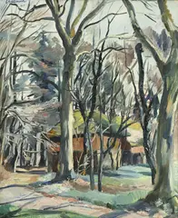 Charles Clément, Parc de Rovéréaz, 1934, huile sur toile