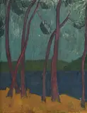 Leo Andenmatten, Paysage de Bretagne, 1954, huile sur toile