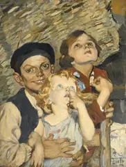 Ettore Tito, L'aereoplano, 1930, huile sur carton