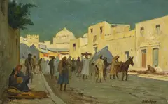 Róbert Nádler, Kairovan, huile sur toile marouflée sur carton