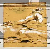 Boris Vansier, Le soleil (serie A), 1976, technique mixte et collage sur toile