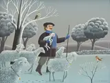 Jean-Pierre Lorand, Blanche pastorale, acrylique sur toile marouflée sur carton
