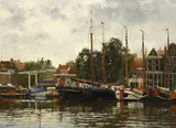 Frits Johan Goosen, Port hollandais, huile sur toile