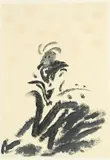 Gianni Dessì, Composition, 1980, huile sur papier Japon