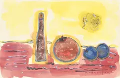 Paul-Vanier Beaulieu, Nature morte, 1960, aquarelle, encre et pastel sur papier