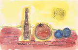 Paul-Vanier Beaulieu, Nature morte, 1960, aquarelle, encre et pastel sur papier